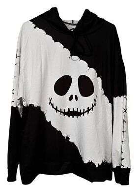 Women's Size 2XL Hooded Designer Graphic Gothic Sweatshirt Skeleton & Bones